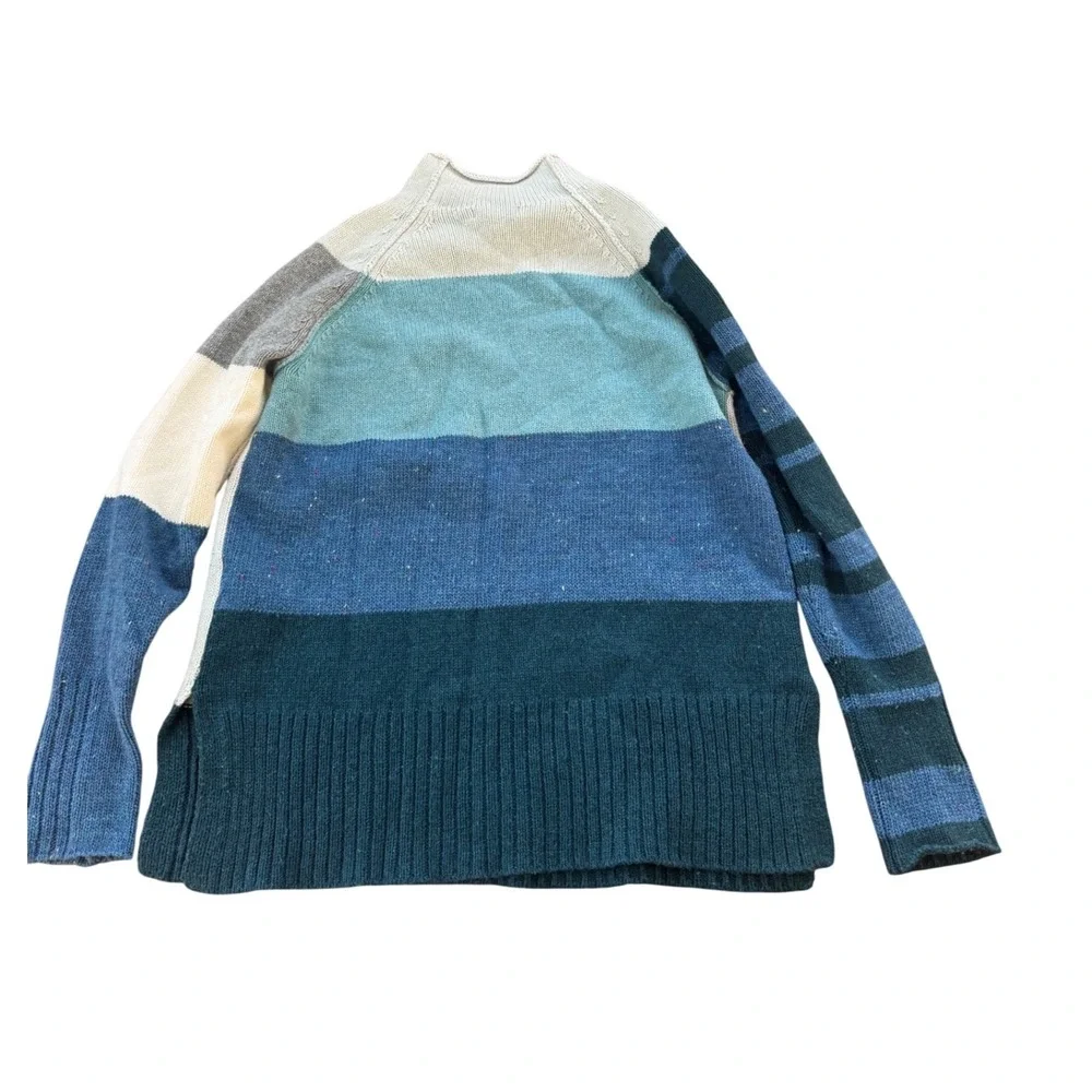 Zaket Plover Striped Colorblock Wool Blend Sweater Womens XS Cozy Modern Knit - Picture 2 of 4